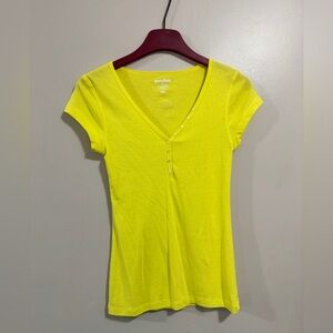 “The Perfect Henley” Yellow Women's Old Navy Top Size Medium